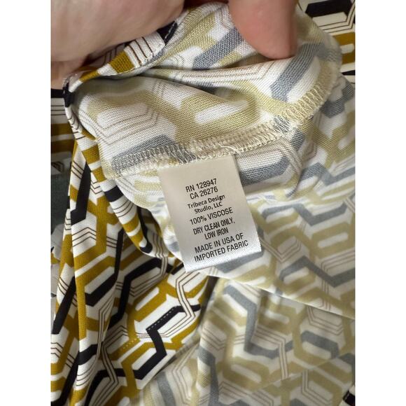 Nili Lotan Blouse Women's XL Geonetric Long Sleeve Buttoned - Picture 4 of 5